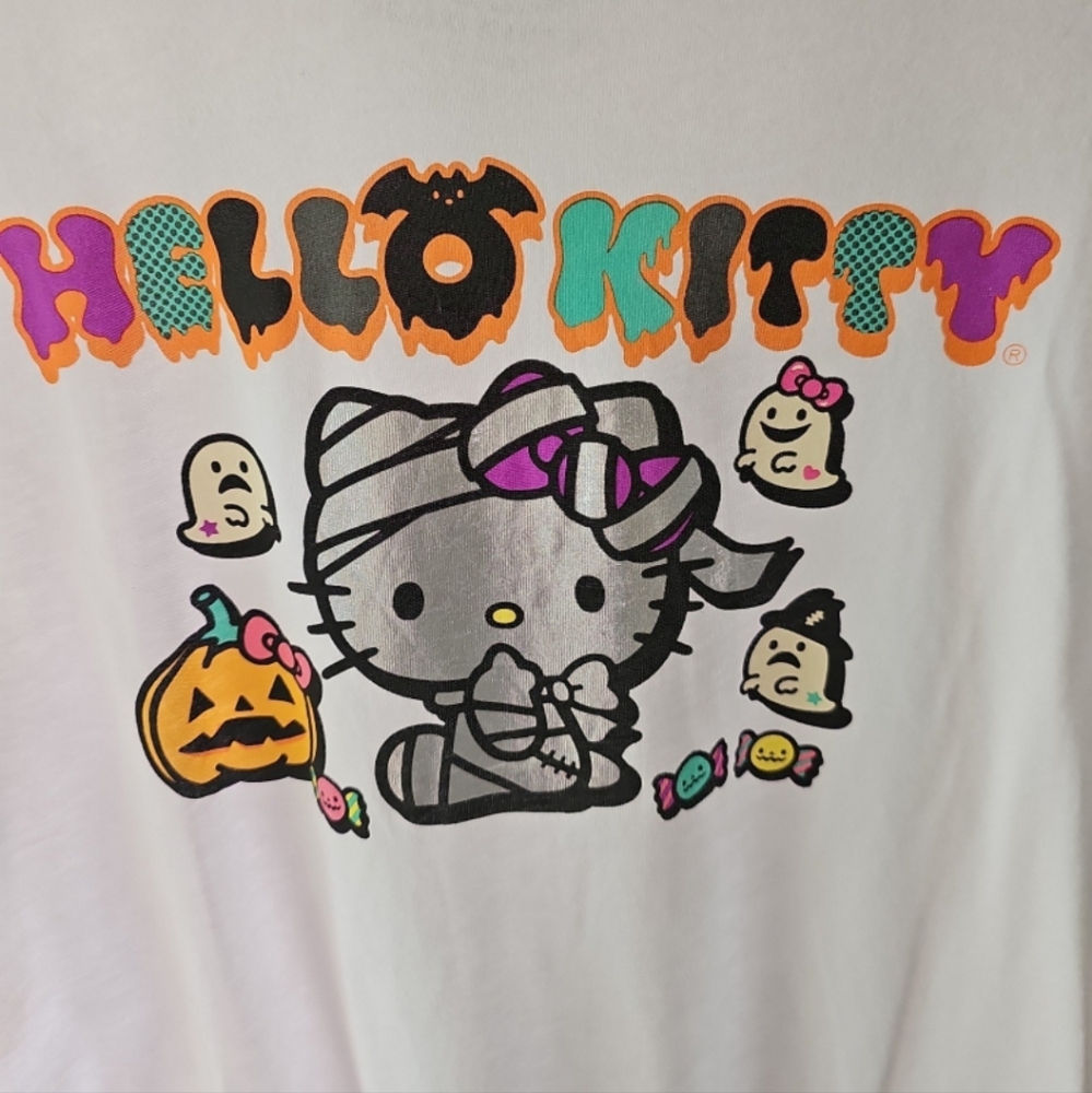 Hello Kitty Halloween Mummy Costume T-Shirt - White, Orange, Pink